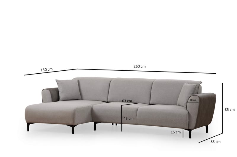 QALO Bäddsoffa med divan Grå - Möbler - Vardagsrum - Bäddsoffor - Hörnbäddsoffa