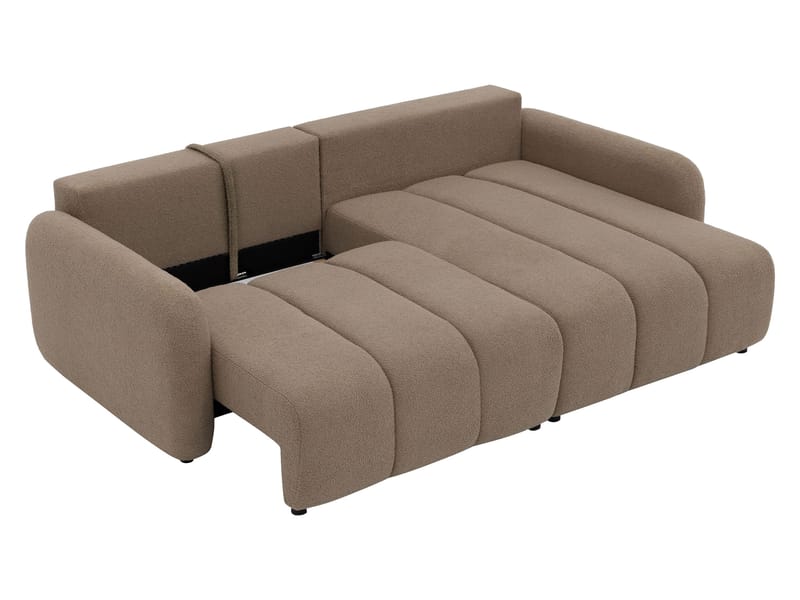 Quarlos 3-sits Bäddsoffa med Divan Vänster och Förvaring - Brun - Möbler - Vardagsrum - Bäddsoffor - Hörnbäddsoffa