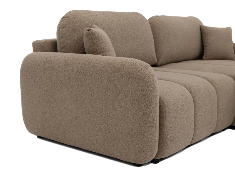 Quarlos 3-sits Bäddsoffa med Divan Vänster och Förvaring - Brun - Möbler - Vardagsrum - Bäddsoffor - Hörnbäddsoffa