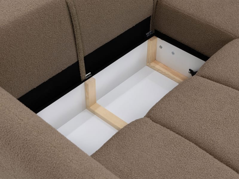 Quarlos 3-sits Bäddsoffa med Divan Vänster och Förvaring - Brun - Möbler - Vardagsrum - Bäddsoffor - Hörnbäddsoffa