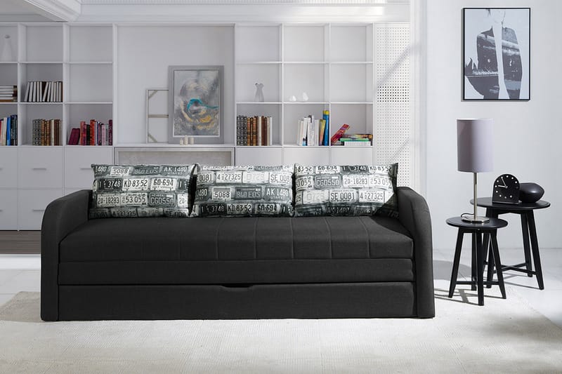 RAFAL Bäddsoffa 208x76x75 cm - Svart - Möbler - Vardagsrum - Bäddsoffor