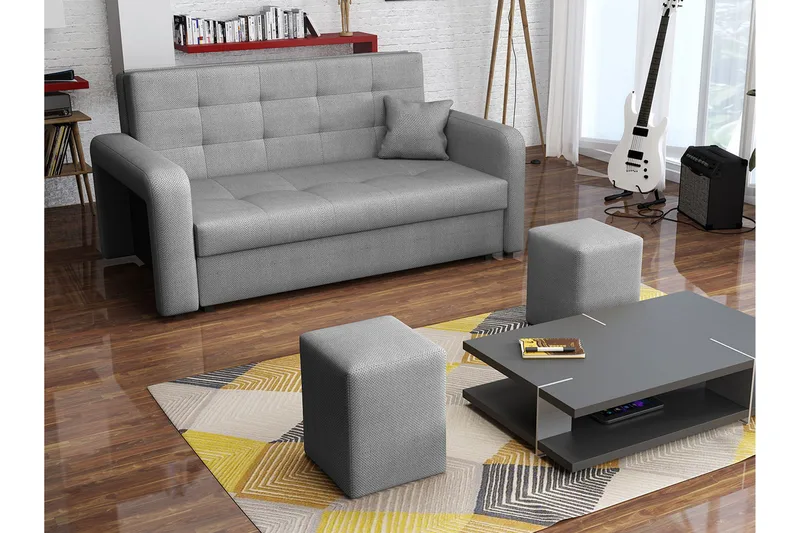 Ramdalen 3-sits Bäddsoffa Vänster - Sammet/Svart - Möbler - Vardagsrum - Bäddsoffor