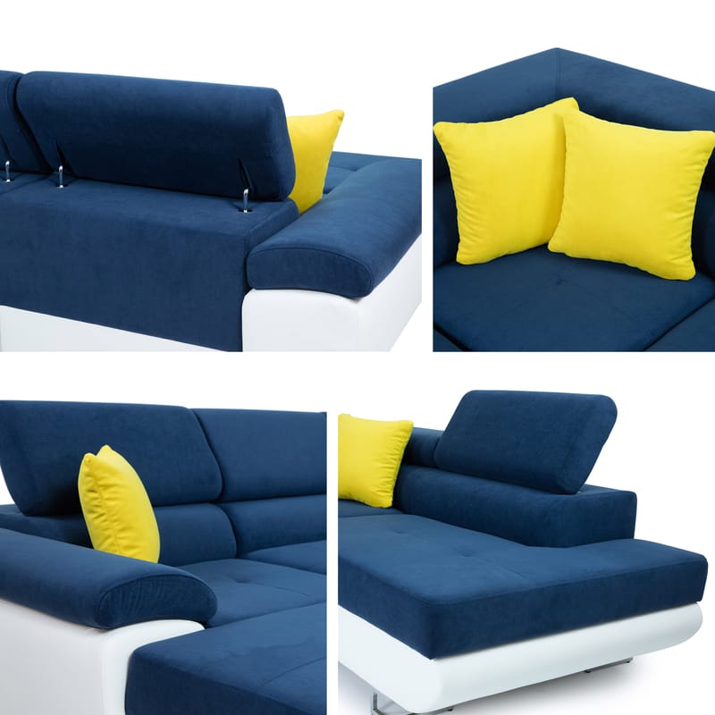 RAMERO 4-sits Bäddsoffa Vänster - Grå/Vit - Möbler - Vardagsrum - Bäddsoffor - U bäddsoffa