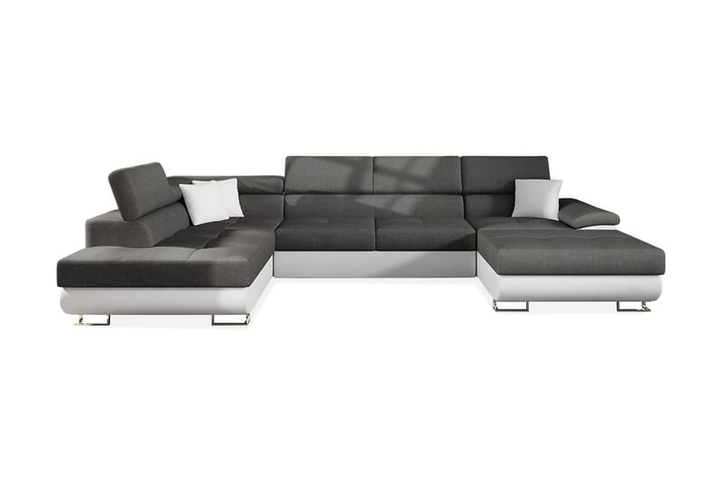 RAMERO 4-sits Bäddsoffa Vänster - Grå/Vit - Möbler - Vardagsrum - Bäddsoffor - U bäddsoffa