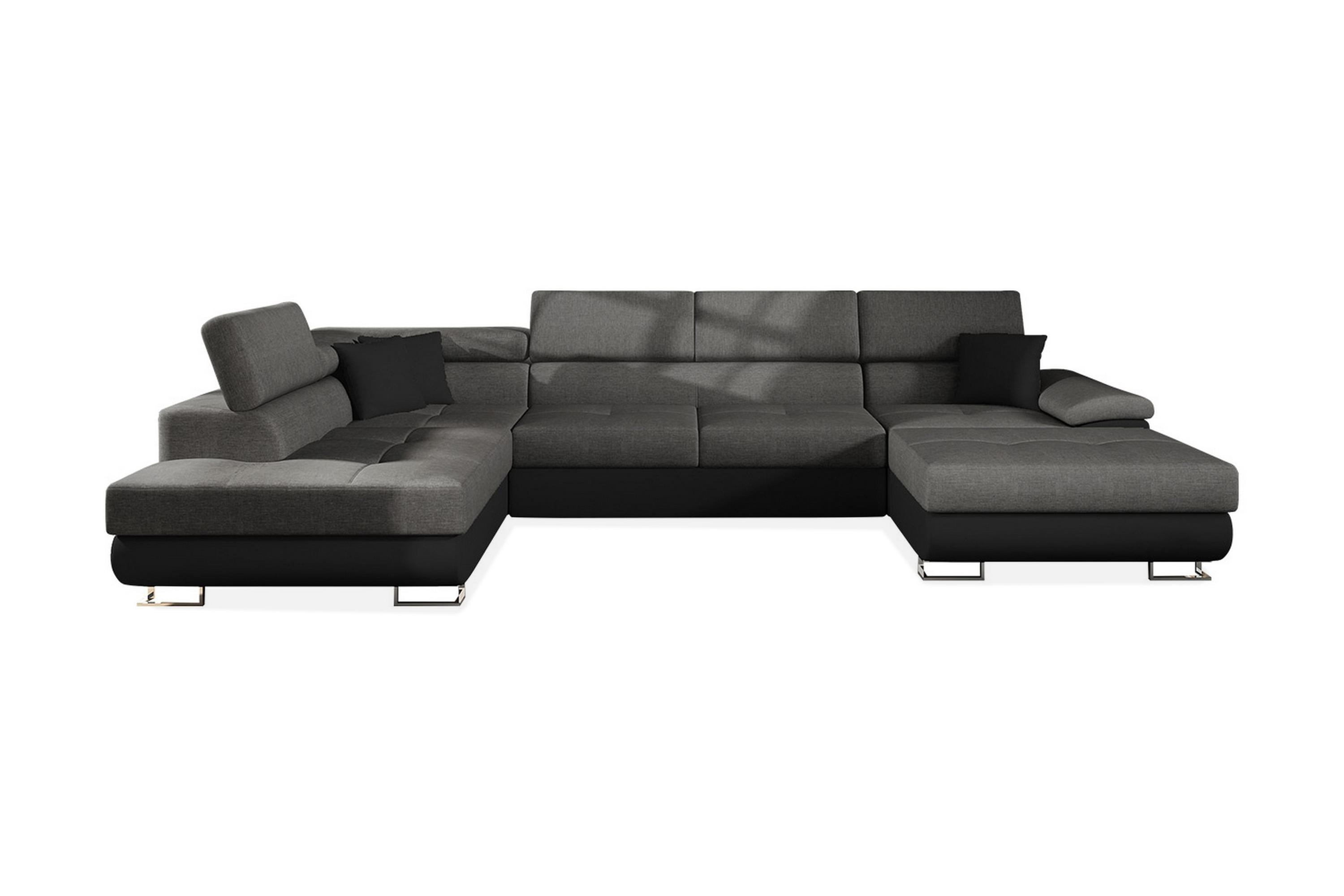 ramero 8-sits bäddsoffa - grå/svart