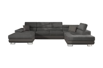 RAMERO Bäddsoffa m. Divan och Schäslong Förvaring 4-sits Grå - Möbler - Vardagsrum - Bäddsoffor - U bäddsoffa
