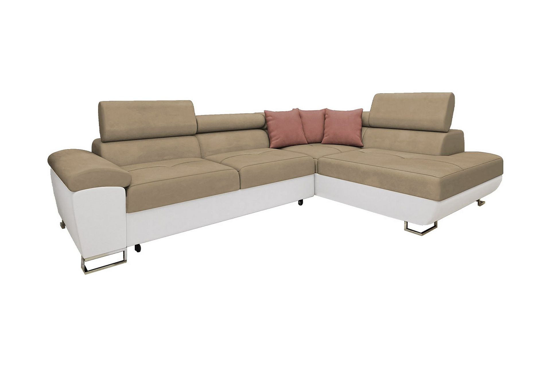 ramero bäddsoffa m. schäslong l-formad -