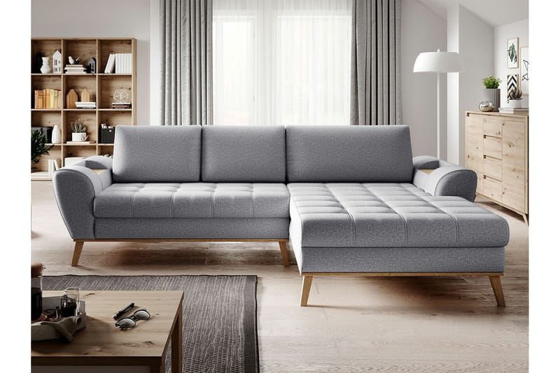 Rathkeale 3-sits Hörnbäddsoffa Ljusgrå - Möbler - Vardagsrum - Bäddsoffor - Hörnbäddsoffa