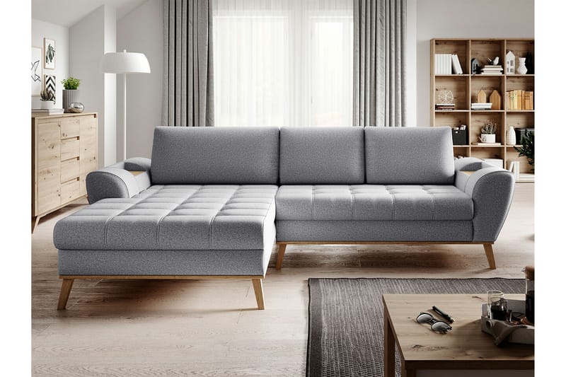 Rathkeale 3-sits Hörnbäddsoffa Ljusgrå - Möbler - Vardagsrum - Bäddsoffor