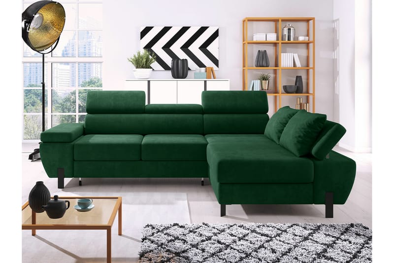 Rathkeale 4-sits Hörnbäddsoffa Grön - Möbler - Vardagsrum - Bäddsoffor - Hörnbäddsoffa