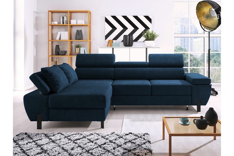 Rathkeale 4-sits Hörnbäddsoffa Mörkblå - Möbler - Vardagsrum - Bäddsoffor - Hörnbäddsoffa