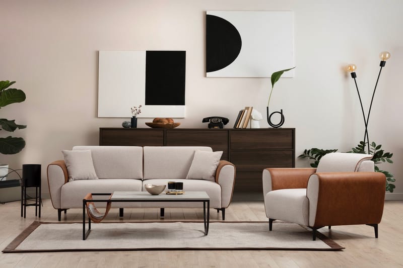 Rebelo 3-sits Bäddsoffa - Beige - Möbler - Vardagsrum - Bäddsoffor