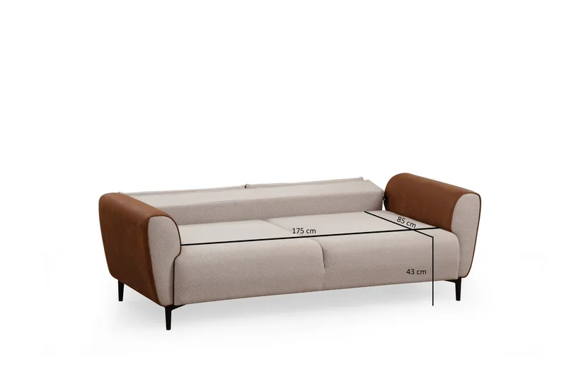 Rebelo 3-sits Bäddsoffa - Beige - Möbler - Vardagsrum - Bäddsoffor