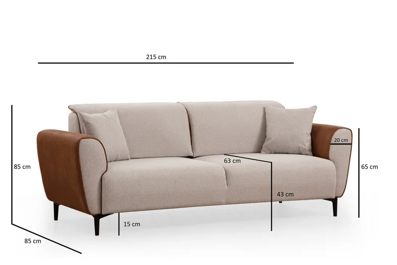 Rebelo 3-sits Bäddsoffa - Beige - Möbler - Vardagsrum - Bäddsoffor