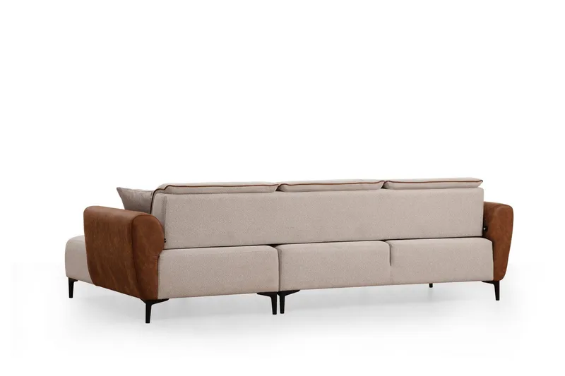 Rebelo Bäddsoffa med divan - Beige - Möbler - Vardagsrum - Bäddsoffor - Hörnbäddsoffa