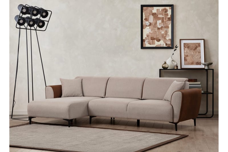 Rebelo Bäddsoffa med divan - Beige - Möbler - Vardagsrum - Bäddsoffor - Hörnbäddsoffa