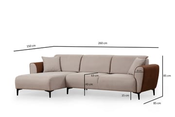 Rebelo Bäddsoffa med divan - Beige - Möbler - Vardagsrum - Bäddsoffor