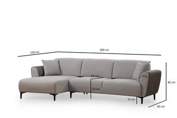 Rebelo Bäddsoffa med divan - Grå - Möbler - Vardagsrum - Bäddsoffor
