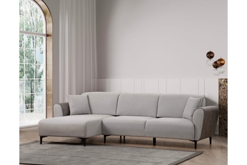 Rebelo Bäddsoffa med divan - Grå - Möbler - Vardagsrum - Bäddsoffor - Hörnbäddsoffa