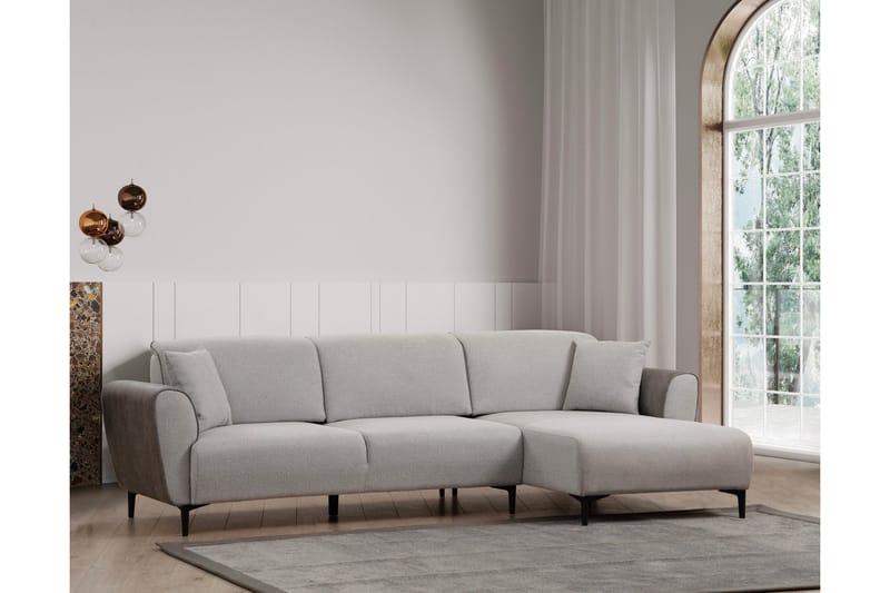 Rebelo Bäddsoffa med divan - Grå - Möbler - Vardagsrum - Bäddsoffor - Hörnbäddsoffa