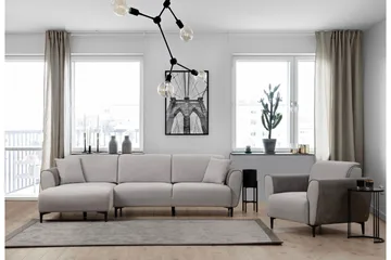 Rebelo Bäddsoffa med divan - Grå - Möbler - Vardagsrum - Bäddsoffor
