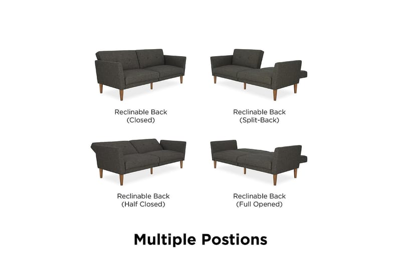 REGAL 2-sits Bäddsoffa Mörkgrå - Novogratz - Möbler - Vardagsrum - Bäddsoffor - 2-sits bäddsoffa