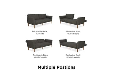 Regal 2-sits Bäddsoffa Mörkgrå - Novogratz - Möbler - Vardagsrum - Bäddsoffor - 2-sits bäddsoffa