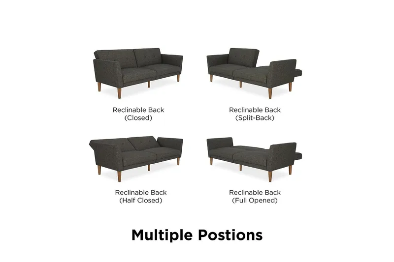 Regal 2-sits Bäddsoffa Mörkgrå - Novogratz - Möbler - Vardagsrum - Bäddsoffor - 2-sits bäddsoffa