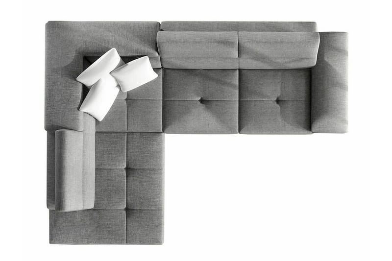 Reginia 3-sits Hörnbäddsoffa 125x195 cm med Förvaring i Manchestertyg - Ljusbeige - Möbler - Vardagsrum - Bäddsoffor