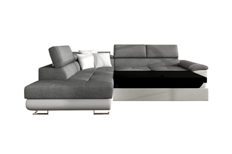 Reginia 3-sits Hörnbäddsoffa 125x195 cm med Förvaring i Manchestertyg - Ljusbeige - Möbler - Vardagsrum - Bäddsoffor