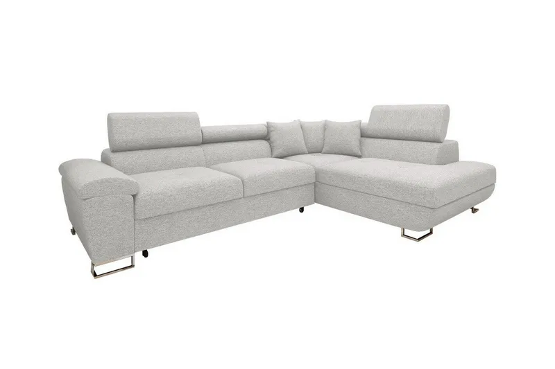 Reginia 3-sits Hörnbäddsoffa NO_BRAND Ljusgrå - Möbler - Vardagsrum - Bäddsoffor - Hörnbäddsoffa
