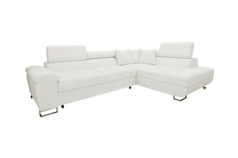 Reginia 3-sits Hörnbäddsoffa NO_BRAND White - Möbler - Vardagsrum - Bäddsoffor - Hörnbäddsoffa