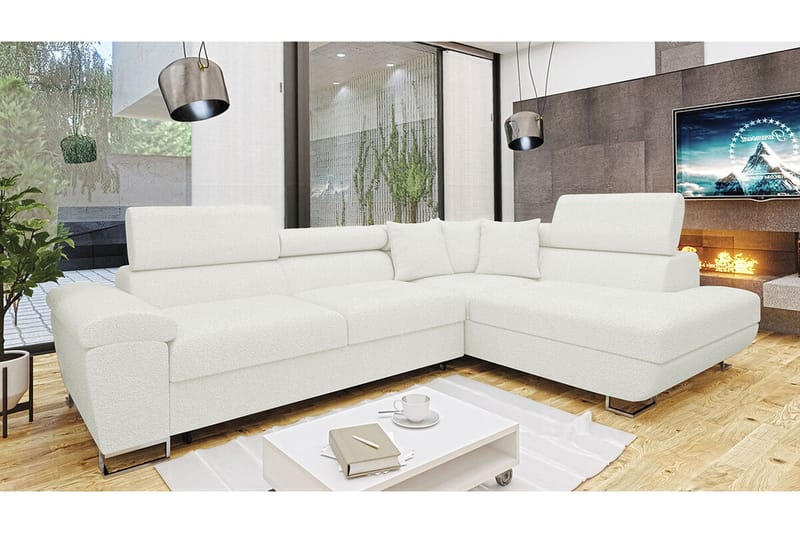 Reginia 3-sits Hörnbäddsoffa Vit - Möbler - Vardagsrum - Bäddsoffor - Hörnbäddsoffa