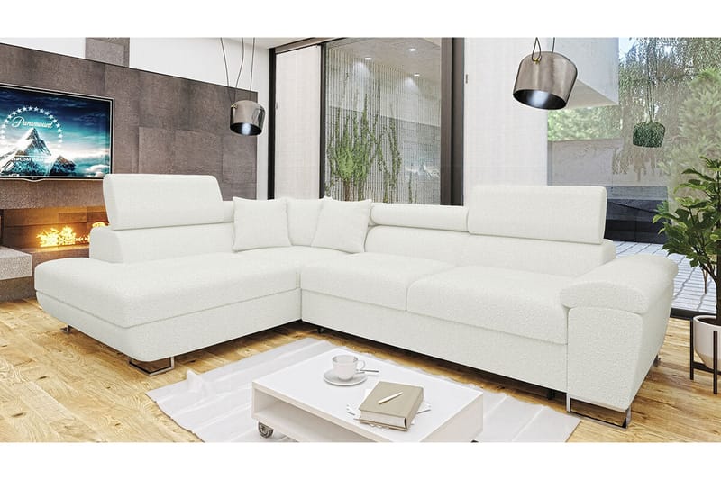 Reginia 3-sits Hörnbäddsoffa Vit - Möbler - Vardagsrum - Bäddsoffor - Hörnbäddsoffa