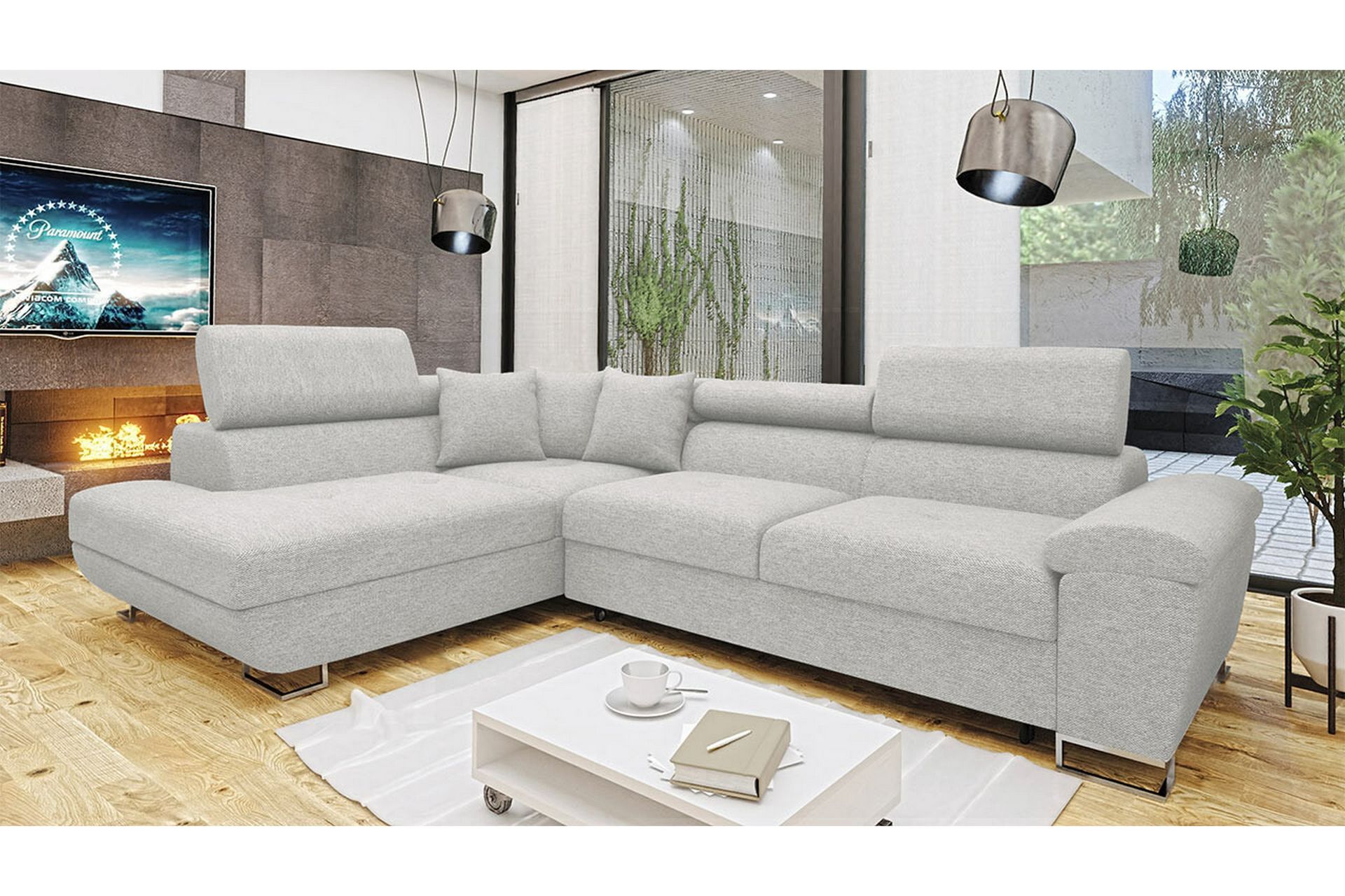 Reginia 3-sits Hörnbäddsoffa Vit - Möbler - Vardagsrum - Bäddsoffor - Hörnbäddsoffa
