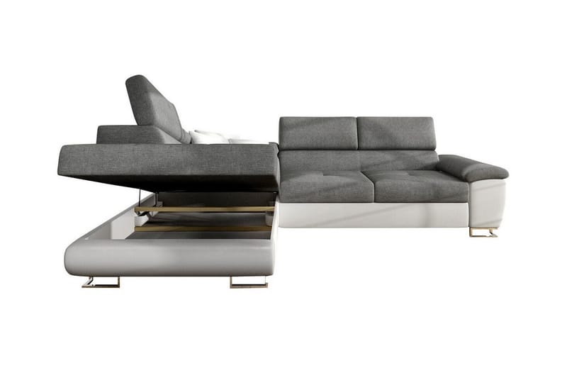Reginia 3-sits Hörnbäddsoffa Vit/Grå - Möbler - Vardagsrum - Bäddsoffor - Hörnbäddsoffa