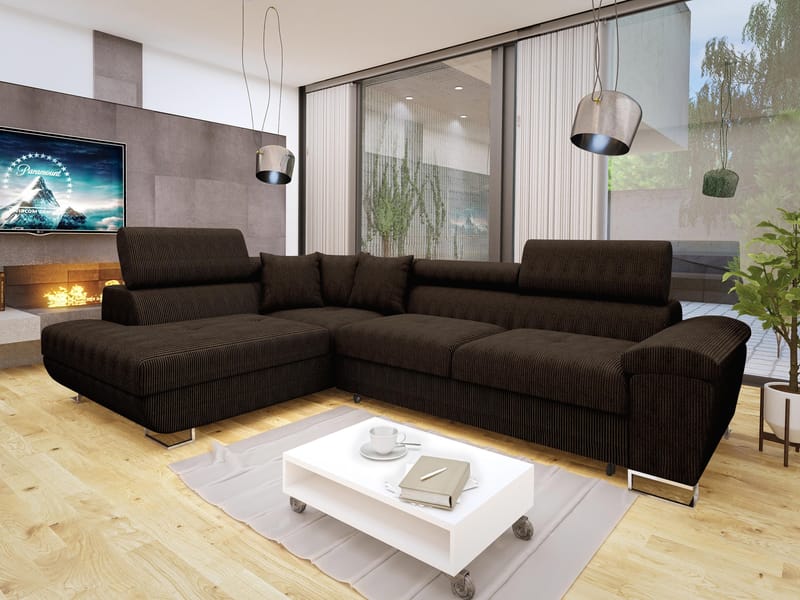 Reginia 4-sits Bäddsoffa med Schäslong och förvaring - Möbler - Vardagsrum - Bäddsoffor - Hörnbäddsoffa