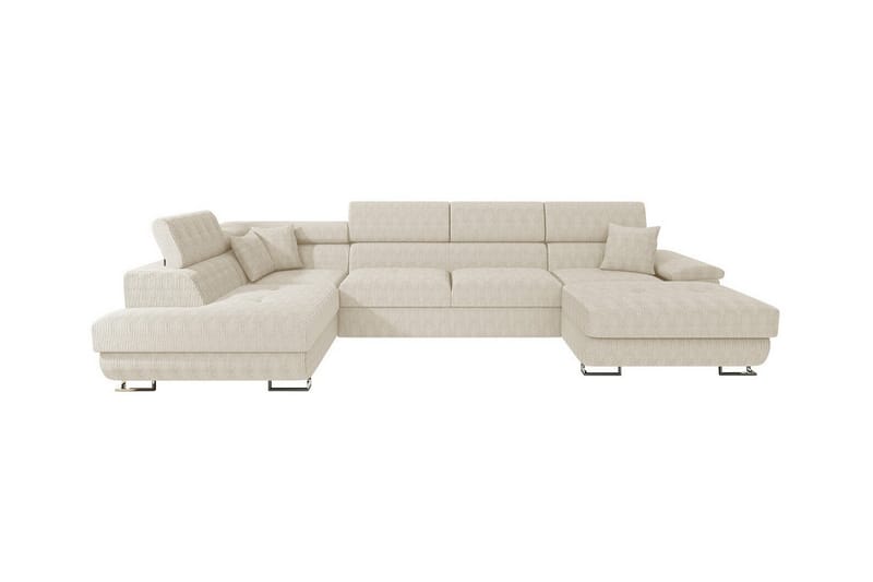 Reginia 4-sits Hörnbäddsoffa Beige/Ljusbeige - Möbler - Vardagsrum - Bäddsoffor - Hörnbäddsoffa