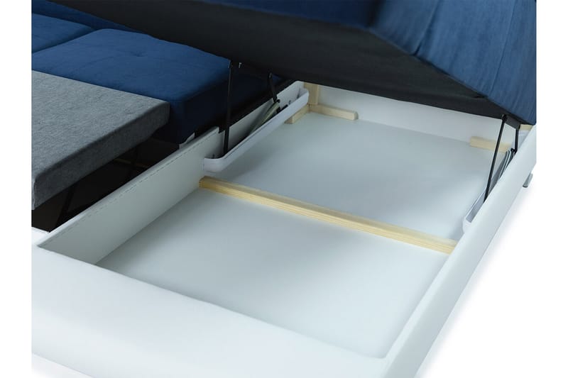 Reginia 4-sits Hörnbäddsoffa Blå/Vit - Möbler - Vardagsrum - Bäddsoffor - Hörnbäddsoffa