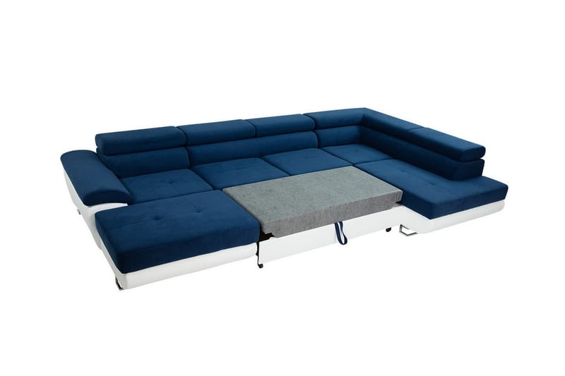 Reginia 4-sits Hörnbäddsoffa Blå/Vit - Möbler - Vardagsrum - Bäddsoffor - Hörnbäddsoffa