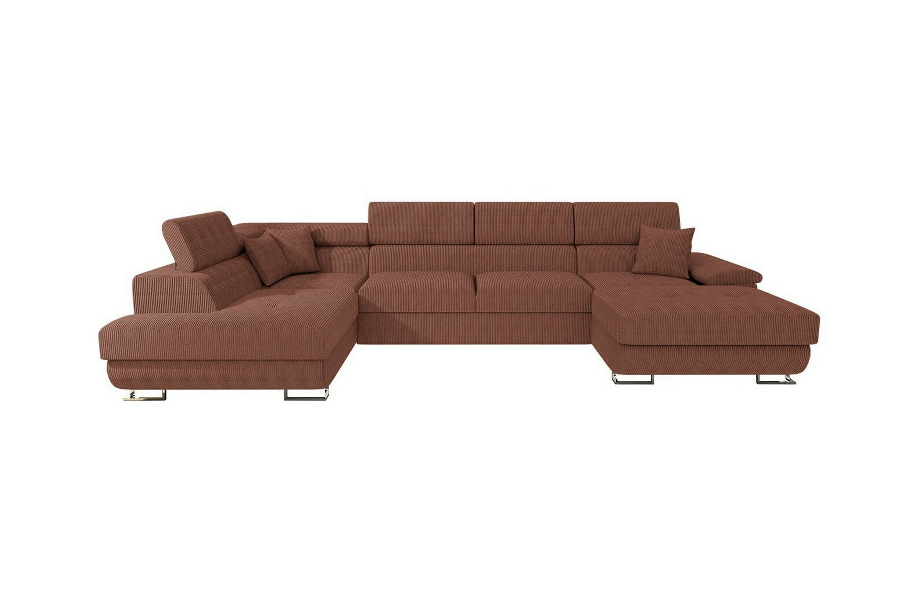 reginia 4-sits hörnbäddsoffa brun -