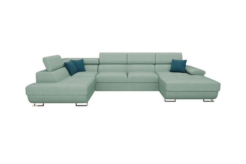 Reginia 4-sits Hörnbäddsoffa Ljusgrön/Grön/Mint - Möbler - Vardagsrum - Bäddsoffor - Hörnbäddsoffa