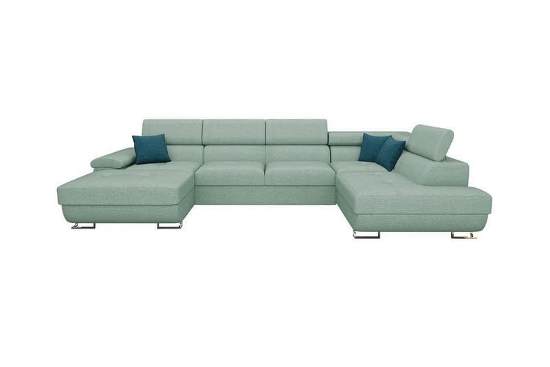 Reginia 4-sits Hörnbäddsoffa Ljusgrön/Grön/Mint - Möbler - Vardagsrum - Bäddsoffor - Hörnbäddsoffa