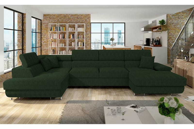 Reginia 4-sits Hörnbäddsoffa Svart - Möbler - Vardagsrum - Bäddsoffor - Hörnbäddsoffa
