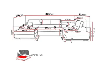 Reginia 4-sits Hörnbäddsoffa - Möbler - Vardagsrum - Bäddsoffor - U bäddsoffa