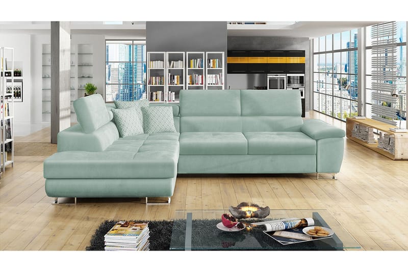 Reginia 5-sits Bäddsoffa Vänster - Grön - Möbler - Vardagsrum - Bäddsoffor