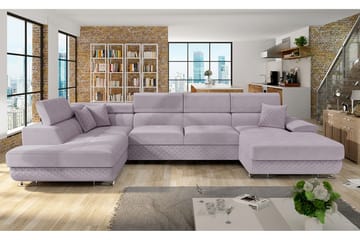 Reginia 5-sits Bäddsoffa Vänster - Rosa - Möbler - Vardagsrum - Bäddsoffor - U bäddsoffa