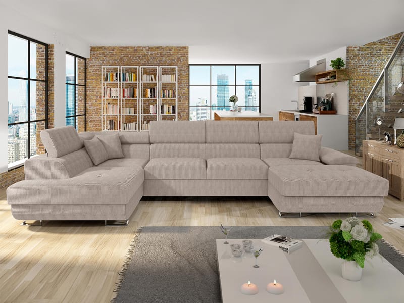 Reginia 5-sits U-Bäddsoffa med förvaring - Möbler - Vardagsrum - Bäddsoffor - Hörnbäddsoffa
