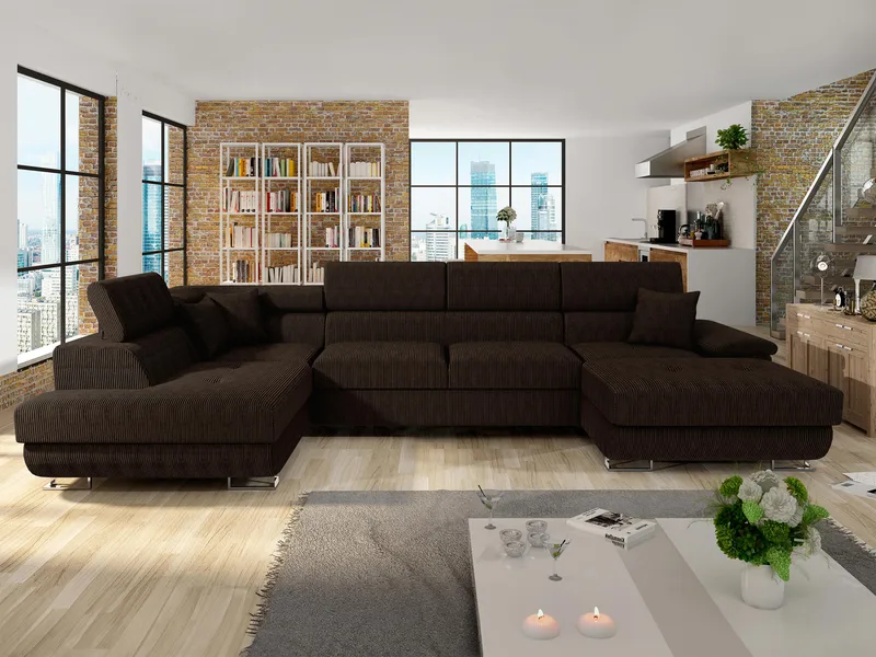 Reginia 5-sits U-Bäddsoffa med förvaring - Möbler - Vardagsrum - Bäddsoffor - Hörnbäddsoffa