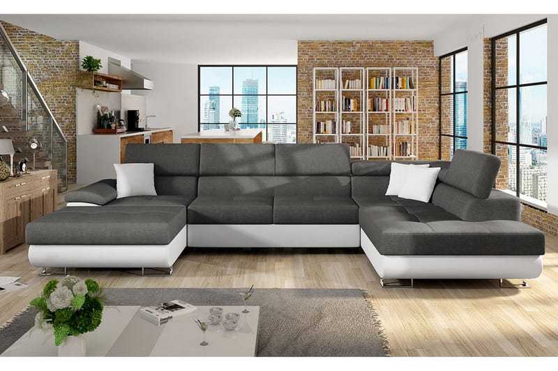 Reginia 6-sits Bäddsoffa - Vit/Grå - Möbler - Vardagsrum - Bäddsoffor - U bäddsoffa